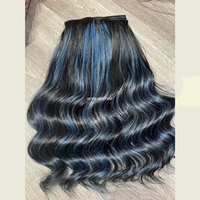Cheveux vietnamiens soyeux à clipser avec technique slave pour extensions de cheveux humains, distribution en gros