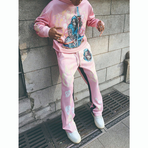 Survêtements pour hommes en coton lourd uni en gros, ensemble de jogging personnalisé pour la salle de sport, deux pièces - Product Image 3