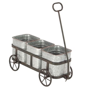 Juego de suministro de fábrica de tres macetas de alféizar de ventana ovalados de zinc con asas para decorar balcón maceta de flores de aluminio a la venta - Product Image 5