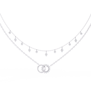 Hermoso Collar para Mujer con Diamantes Redondos Cultivados en Laboratorio, Color G en Oro Amarillo/Rosa/Blanco - Product Image 6