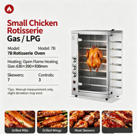 Rôtissoire à poulet professionnelle au gaz, 3/5/7 broches, en acier inoxydable, avec protection contre l'extinction de la flamme