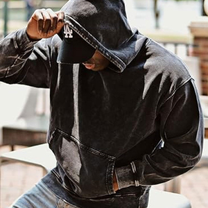 Sudadera con capucha de manga larga de gran tamaño para hombre con logotipo personalizado de alta calidad 100% algodón para invierno - Product Image 5