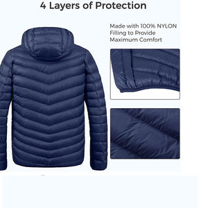 Chaqueta acolchada de invierno para hombre hecha a medida por Mono Riders de gran tamaño y gruesa cálida con 13 colores y decoración de insignias - Product Image 5