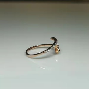 Anillo de banda abierta de diamante cultivado en laboratorio VVS, forma de estrella de oro rosa de 14 quilates para bodas, aniversarios, anillos de compromiso - Product Image 5