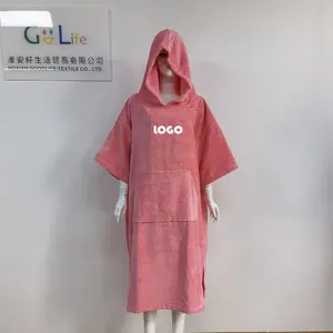 Poncho con capucha de secado rápido para adultos, toalla de playa, surf, surf, de alta calidad, barato de fábrica - Product Image 1