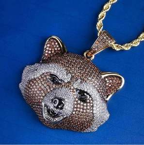Personalizado 925 Plata Miami Colgante Angry Rapper's Character con Iced Cartoon Bling Diamond Hip Hop Fine Pendants Charms - Product Image 1