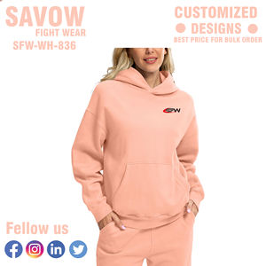 Sudaderas con capucha para mujer, venta al por mayor, Jersey de algodón de gran tamaño, sudaderas recortadas, ropa de calle con capucha, chaquetas de lana, ropa informal de invierno - Product Image 6