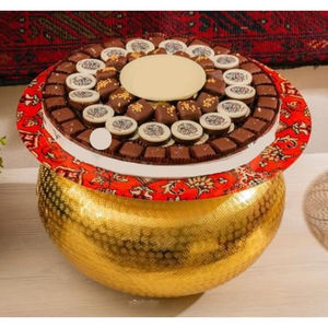 Cuenco de Metal creativo para servir chocolate con base de madera, diseño único, decoración del hogar, plato de chocolate para bodas y eventos especiales - Product Image 2