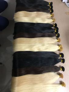 Extensions de cheveux 100% cheveux humains de haute qualité, cuticules alignées, pointes I, avec kératine italienne - Product Image 5