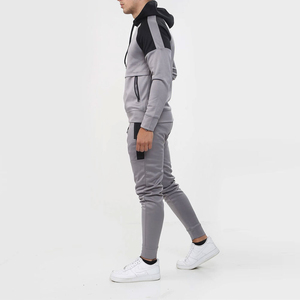 Survêtement d'hiver pour homme à capuche, grande taille, personnalisé OEM, couleur unie, écologique, séchage rapide, en polaire, décontracté - Product Image 2