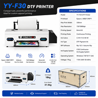 Impresora DTF A3 Premium YY-F30 de 330 mm con un Solo Cabezal L1800, Impresora Digital de Película de Alta Resolución para Impresión de Camisetas Lavables