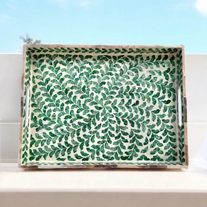 Bandeja de mosaico de nácar de suministro al por mayor, precio más barato, bandejas de incrustaciones narce para decoración de habitaciones - Product Image 1