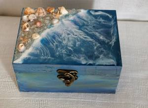 Caja de Joyería Artística de Madera de Resina, Hecha a Mano, Regalo de Boda, Decoración del Hogar, Almacenamiento, Navidad, Día de San Valentín, Fiesta - Product Image 2