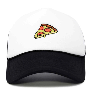 Gorra de Béisbol Unisex Ajustable de 6 Paneles Blanca con Bordado de Pizza, Gorra Casual para Adultos, Uso en las Cuatro Estaciones - Product Image 1