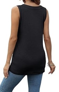Breathable OEM Wholesale Custom V Neck Sleeveless Short Tank <b>Top</b> Women Activewear Summer Beach Loose Eco-Friendly Tank <b>Tops</b> - Product Image 2