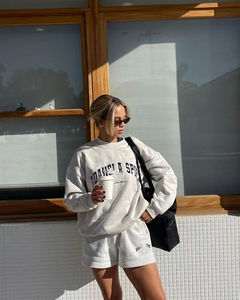 Custom Logo Front Winter <b>Mock</b> Neck Mid Weight 100%Cotton Oversize Relaxed Sweatshirt for Women - Product Image 4