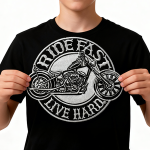 رقع تطريز مخصصة كبيرة الحجم لسترات الدراجات النارية وسترات راكبي الدراجات بأسلوب البانك - Product Image 6