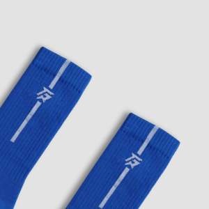 Chaussettes de sport StrideGuard personnalisables, tricotées jacquard haute qualité, antibactériennes, respirantes pour diabétiques, motif bleu pour le cyclisme - Product Image 3