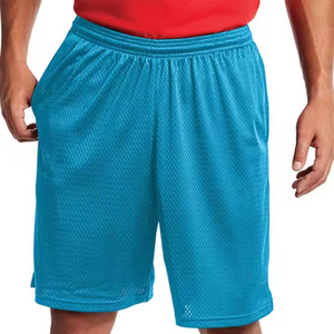 Pantalones cortos de fitness de tela de malla de alta calidad pantalones cortos de malla poliéster gimnasio entrenamiento bolsillo pantalones cortos personalizados para hombres tela transpirable - Product Image 6