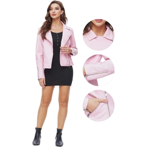 แจ็กเก็ตหนังแท้สำหรับผู้หญิง, แจ็กเก็ตหนังแท้ดีไซน์ใหม่คลาสสิคสำหรับ100% - Product Image 5