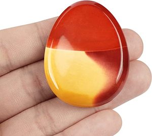 Mookite Jasper คริสตัลนิ้วหัวแม่มือจี้หินอัญมณีการรักษาหัวใจรูปแบบอาเกตควอตซ์ความวิตกกังวลการทำสมาธิจักระ - Product Image 2