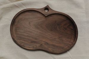 Plateau de service rond en bois festonné, plateau décoratif sur pied, plateau rustique pour gâteaux, présentoir de table, style plateau tournant - Product Image 5