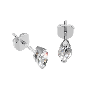 Classic VVS <b>Moissanite</b> Stud Marquise Cut <b>Earrings</b> 14K Solid Gold Rhodium Plated Anniversary Wedding Party Gift for Men Women - Product Image 4