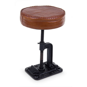 Taburete de Bar Moderno de Acero Industrial y Cuero para Uso Comercial en el Hogar, Bar, Cocina, Gimnasio y Comedor al Aire Libre - Product Image 3