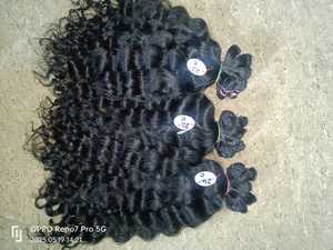 Extensiones de cabello humano de estilo ondulado natural con microtrama recta de 3 hilos sin procesar virgen indio - Product Image 6