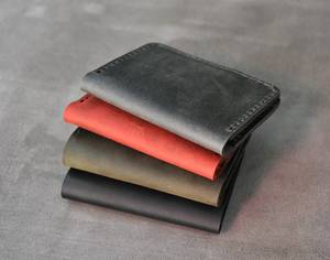 Tarjetero de cuero marrón Crazy Horse para hombre, billetera de cuero genuino, 2017 - Product Image 3