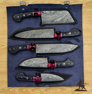 Ensemble de couteaux de chef en acier Damas personnalisable pour la cuisine pour Noël Pâques Anniversaire Mariage Cadeau parfait pour copines-OEM - Product Image 4