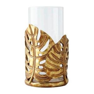 Porte-bougie votif en métal et verre Laef Design, finition dorée, forme ronde, pour la décoration de Noël, de la maison et des mariages - Product Image 6