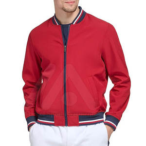 Chaquetas de bombardero con cuello levantado para hombre con mangas largas y cremallera completa Procesamiento recubierto de nuevo diseño - Product Image 1