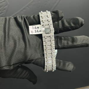 Best Selling Customized Men's Stainless Steel <b>Watch</b> Iced Lab Grown Diamond White Gold Band 20mm Width Glass Water Resistant - Product Image 4