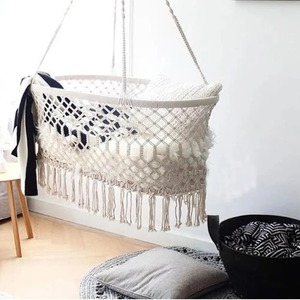 Fabriqué à la main en macramé enfants balançoire suspendue élégant Boho intérieur extérieur salle de jeux Patio chaise confortable siège Durable - Product Image 6