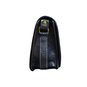 Bolso de Hombro Marroquí Negro Ónix Premium – Cuero de Grano Completo Cosido a Mano por Artesanos - Product Image 3