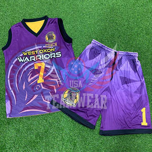 Conjunto de camiseta de baloncesto reversible de poliéster sublimado personalizado para hombre - Product Image 1