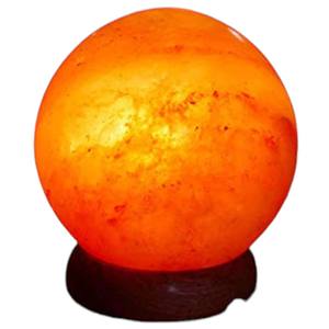 Himalayan Carved Rock Salt <b>Lamp</b> <b>Ball</b> Shape with Eco-Friendly Wooden Base & Screw for Feng Shui & Angel Styles Sian Enterprises - Product Image 6