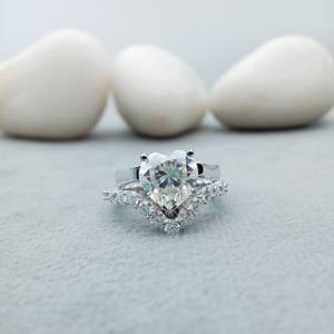Custom Fancy Solitaire VVS Moissanite Engagement Wedding <b>Ring</b> Trendy 14k 18k Gold 925 Sterling <b>Silver</b> <b>Set</b> 100% Gifts - Product Image 1