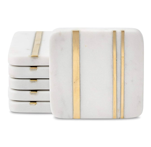 Sustainable <b>Marble</b> <b>Coaster</b> Protection Mat Cup <b>Coaster</b> Round Brass Line Decorative Item <b>Marble</b> <b>Coaster</b> - Product Image 4