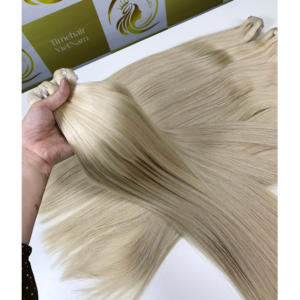 Blond clair 24in Extensions de cheveux alignés sur les cuticules couleur blanche Bundles de cheveux humains brésiliens 100 grammes vietnamiens - Product Image 6