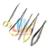 Ensemble d'instruments microchirurgicaux Castroviejo comprenant des ciseaux, un porte-aiguille droit, des pinces à ligature CVD, des instruments dentaires et oculaires |   OldMed