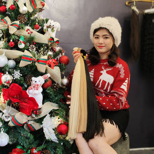 Extensiones de cabello virgen vietnamita Remy Natural de exportación a granel de grado 100% trama de cabello humano dibujado doble Ombre onda recta Natural - Product Image 4