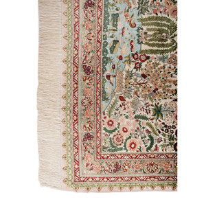 Tapis en soie noués à la main Gulmarg, motif floral rose et violet, 9x12 rectangulaire, pour la décoration de la maison, du salon, pour les adolescents - Pae-6434 - Product Image 4