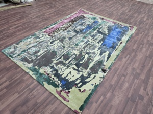 Tapis en coton de luxe tufté à la main de haute qualité au design moderne 1 pièce motif abstrait respectueux de l'environnement pour le salon des animaux de compagnie - Product Image 2