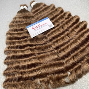 Meilleure vente 100% vierge vietnamien Remy extensions de cheveux crus brun vapeur vague profonde bande droite 8 pouces prêt pour la vente en gros - Product Image 1