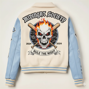 Vestes universitaires personnalisées en gros Veste Letterman en laine automne hiver avec manches en cuir et broderie en chenille - Product Image 2