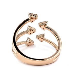 Custom Made Vintage Wedding & Anniversary Party 18k Solid Rose Gold Real Diamond Round Prong Setting Hyperbole Ring for Women - Product Image 3