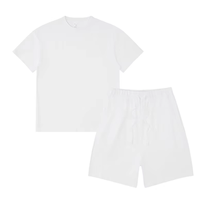 ONEAPEX SPORTS WEAR 100% Cotton Black Two-Piece Fitness Summer Set with Custom Logo T-Shirt for <b>Men</b> Women Breathable 180g Fabric - Product Image 6