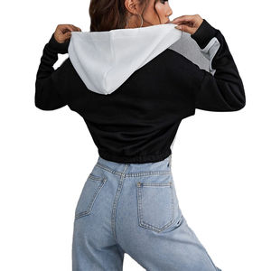 Crop Top Femme Sweat à Capuche Décontracté Pull Léger Tendance Manches Longues Doux Confortable Mode Streetwear - Product Image 3